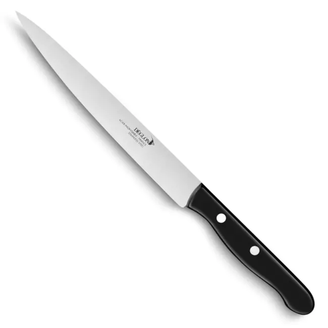 Déglon Fileermes 17 cm – Flexibel Roestvrij Staal – Geperst Houten Handvat – Zwart
