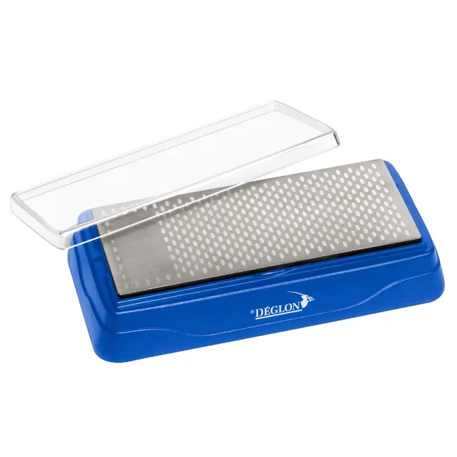 Déglon Dubbelzijdige diamant slijpsteen – grof en fijn – antislip – 18 cm – blauw