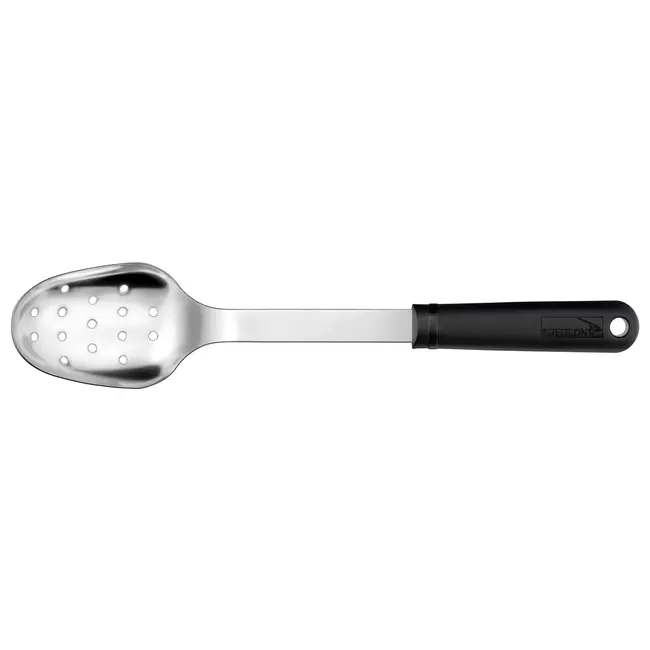 Déglon Lange geperforeerde lepel – Stop'Glisse handvat – Roestvrij staal – 32 cm – Zwart