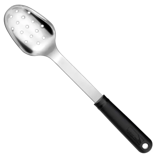 Déglon Lange geperforeerde lepel – Stop'Glisse handvat – Roestvrij staal – 32 cm – Zwart