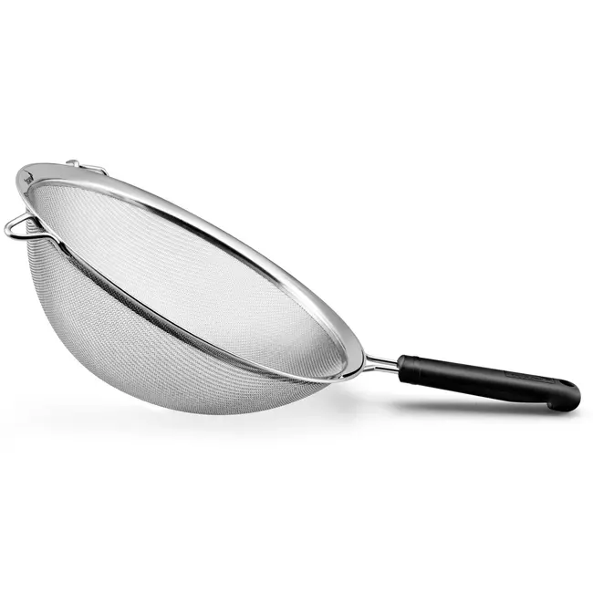 Déglon Keukenzeef Ø 25 cm – Stop'Glisse® – Ergonomisch zwart handvat – Duurzaam roestvrijstaal