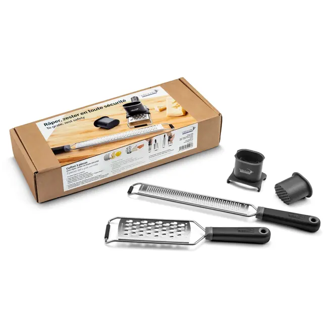 Déglon Raspenset met Duwer – Veilig en Efficiënt – Roestvrijstaal – Zwart – 2 Stuks