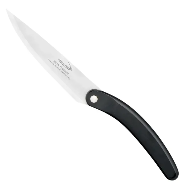 Déglon Steakmes – Smal Lemmet – Gebogen Punt – 12 cm – Zwart