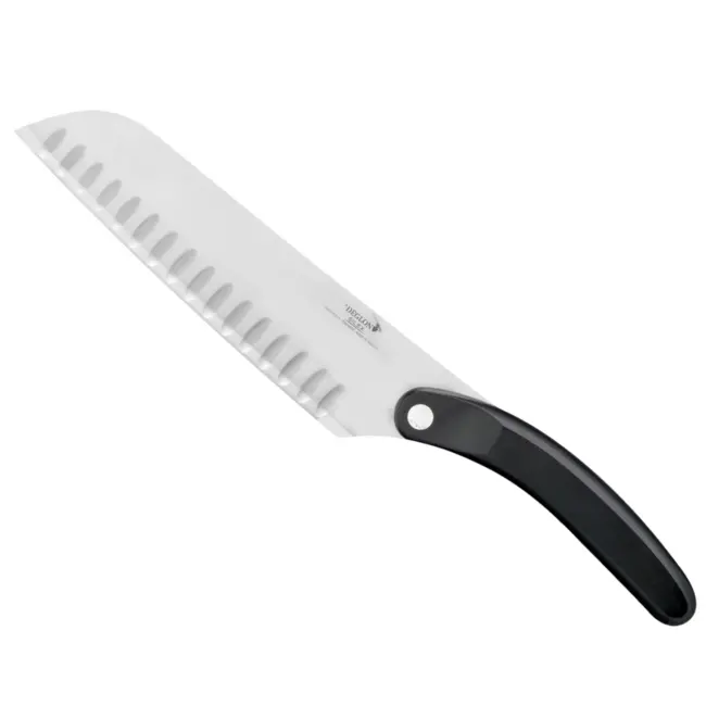 Déglon Santokumes – Breed Alvéolair Lemmet – Ergonomisch Houten Handvat – 18 cm – Zwart