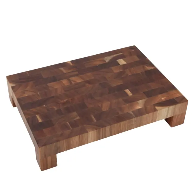 Déglon Snij- en serveerplank – acaciahout – met voetjes – 31x22 cm