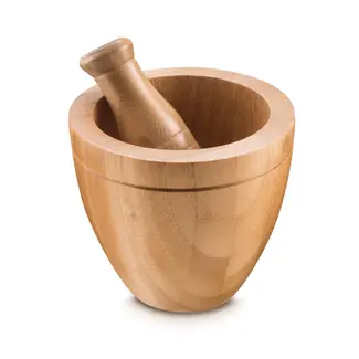 Déglon Bamboe vijzel en stamper – duurzaam en antibacterieel – 13 cm – natuurlijk hout