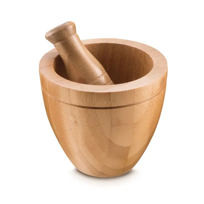 Déglon Bamboe vijzel en stamper – duurzaam en antibacterieel – 13 cm – natuurlijk hout