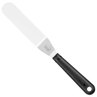 Déglon Gebogen spatel – ergonomisch ontwerp – roestvrijstaal – 18 cm – vaatwasmachinebestendig