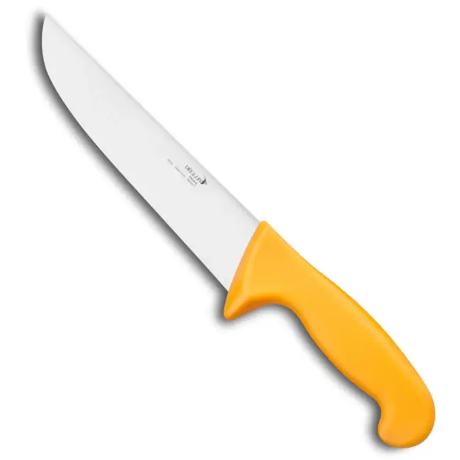 Déglon Vleesmes – 20 cm – Roestvrijstaal – Geel Handvat – Hygiënisch en Duurzaam