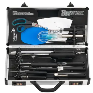 Déglon Middelgrote aluminium koffer – 18-delige set met plateaus – robuust en lichtgewicht – met cijfersloten