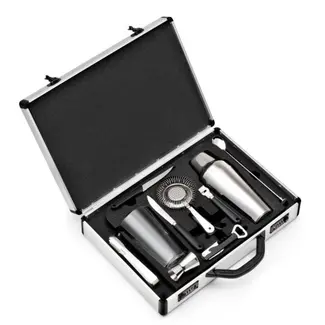 Déglon Grote aluminium cocktailkoffer – robuust en lichtgewicht – 10-delige set – voorgevormd schuim – 47x34,5x11 cm