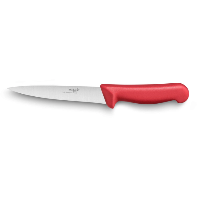Déglon Uitbeenmes – Breed Puntig Lemmet – Ergonomisch Rood Handvat – 17 cm