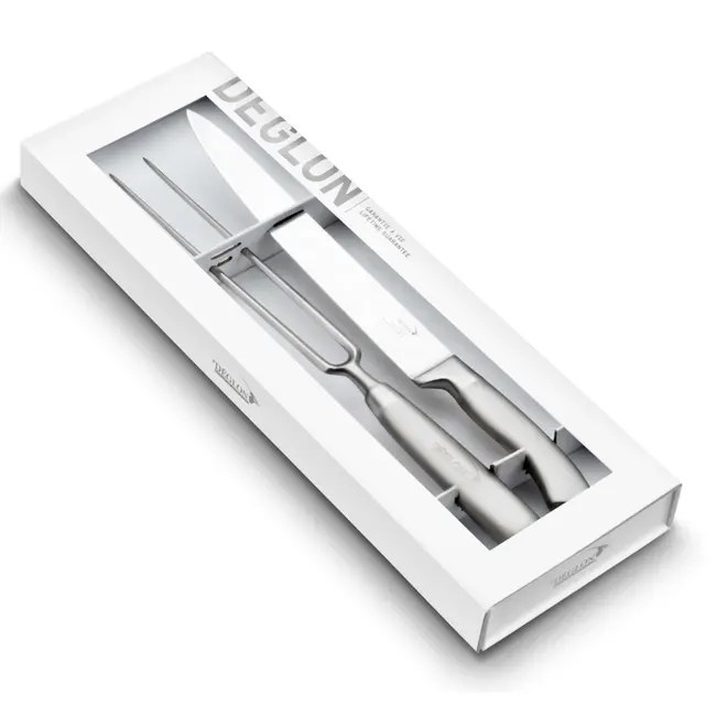 Déglon Cadeauset – Snijmes 22 cm & Vleesvork 21 cm – Duurzaam Roestvrij Staal – Stijlvol & Functioneel