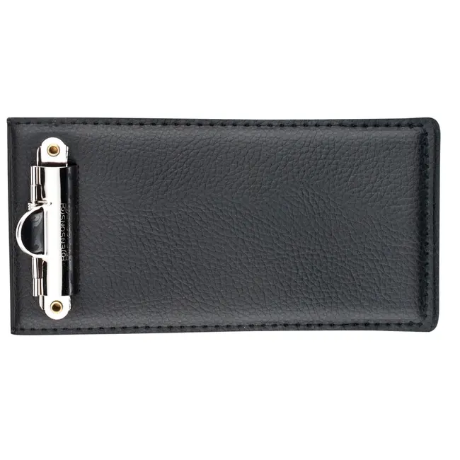 Déglon Notitieboekhouder – Bovenopening – Kunstleer – Zwart – Metalen Clip – 20,5x11,2 cm