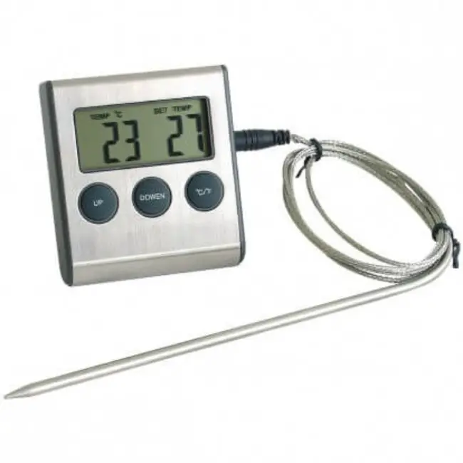 Déglon Digitale oven thermometer – breed temperatuurbereik – nauwkeurige meting – robuust ontwerp – grijs