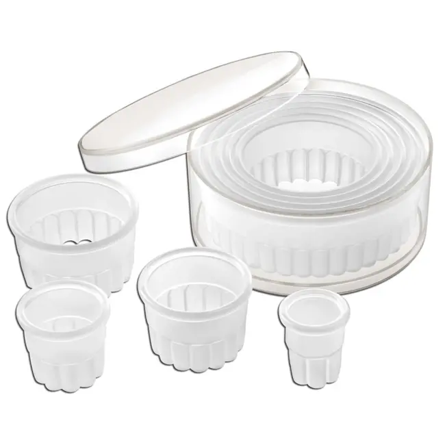 Déglon Set van 9 ronde kartelsnijders – polyamide – hittebestendig tot 220°C – ideaal voor bakken en serveren