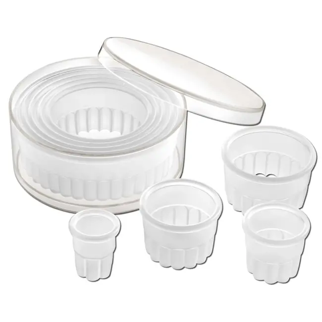 Déglon Set van 9 ronde kartelsnijders – polyamide – hittebestendig tot 220°C – ideaal voor bakken en serveren