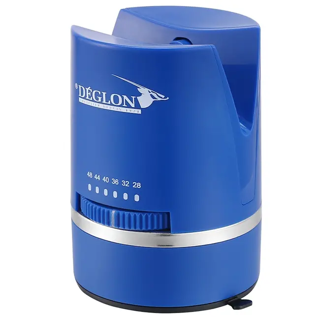 Déglon Handmatige messenslijper – instelbare hoeken – veelzijdig gebruik – blauw