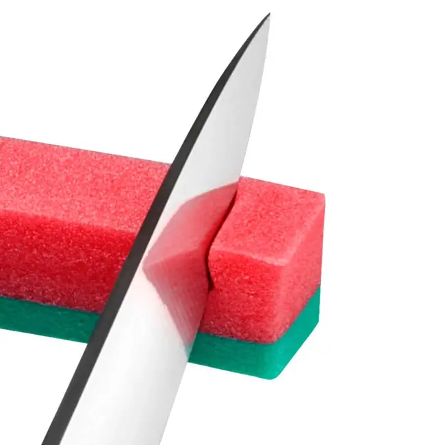 Déglon Set van 4 testschuimen – mes scherpte testen – rood/groen – duurzaam polyurethaan