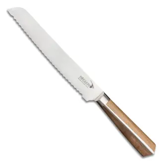 Déglon Broodmes – 20 cm – Witte eik & walnoot – Gekarteld lemmet – High-Woods serie
