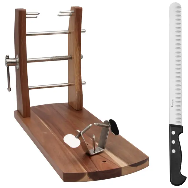 Déglon Hamhouder en mes – Perfect voor ham snijden – Inclusief steun en mes