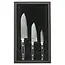 Yaxell Ran Messenset – Giftset – 3-delig – Santoku Mes 16,5 cm, Santoku Mes 12,5 cm en Schilmes 8 cm - 69 Lagen Damaststaal – VG10 Staal – 61 HRC – Canvas-Micarta Heft