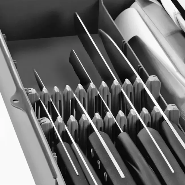 Déglon Stijlvolle messenkoffer met tas – zwart – veilig en ruim – 10 messen – 3 extra vakken