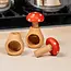 Glowel Houten Notenkraker: Ecologisch & Duurzaam Noten Kraken in Stijl - Rood met Witte Stippen
