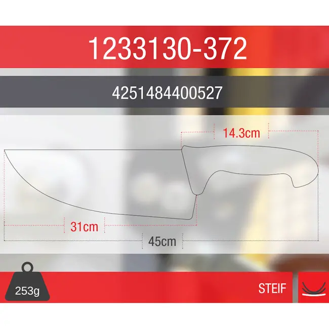 Eikaso Solingen Slagersmes Extra Breed – 31 cm Lemmet – Stijf – Geel Heft