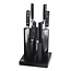 Yaxell Zen Messenset – 7-delig – Magnetisch 'Tower' Messenblok met 6 Messen – 37 Lagen Damaststaal – Canvas-Micarta Heft