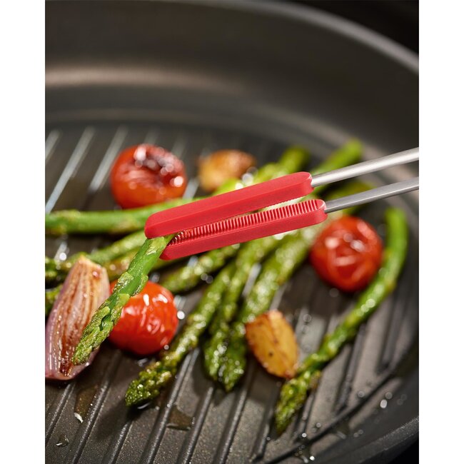 Triangle RVS Keukenpincet met Siliconen Dopjes – 30 cm – Ideaal voor BBQ en Delicate Gerechten