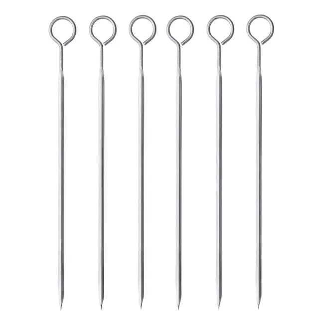 Triangle Roestvrijstalen Spiesenset 25 cm – 6-delig – Perfect voor Kebabs