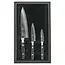 Yaxell Zen Messenset – 3-delig – Koksmes 20 cm, Universeel mes 12 cm en Schilmes 8 cm – 37 Lagen Damaststaal – Canvas-Micarta Heft