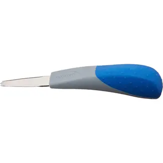 Déglon Ergonomisch oestermes – Veilig en efficiënt – Drietandig lemmet – Blauw/grijs – 5 cm lemmet – Levenslange garantie
