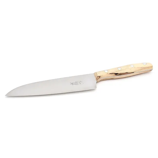 Robert Herder K5 Koksmes XL – RVS – Licht Gebogen – Lemmet 18 cm – Heft IJsbeukenhout