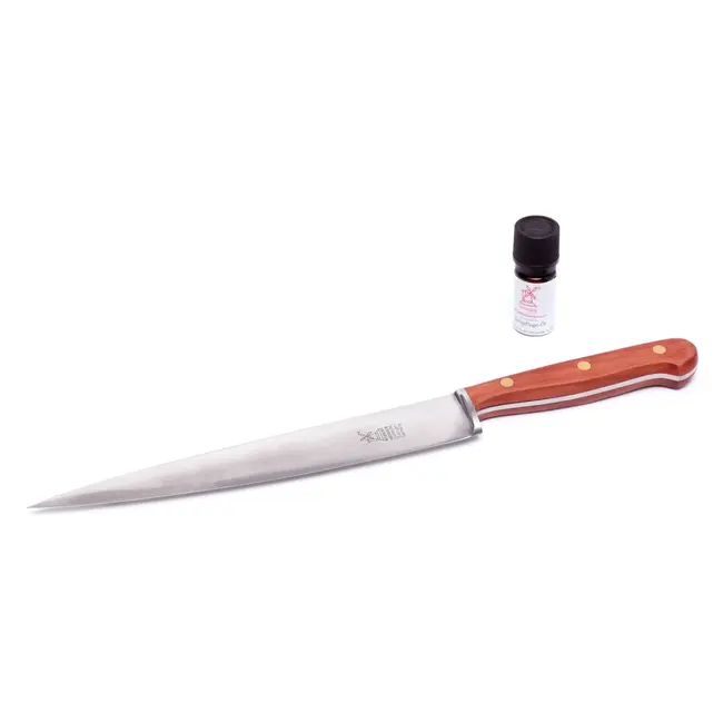 Robert Herder Serie 1922 – Trancheermes – Carbonstaal – Flexibel – Lemmet 23 cm – Heft Pruimenhout