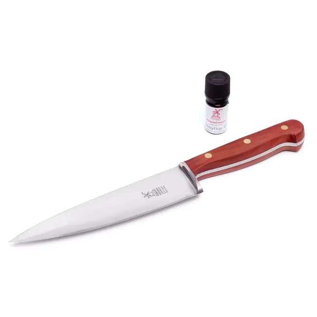 Robert Herder Serie 1922 – Koksmes – Carbonstaal – Middenspits – Lemmet 18 cm – Heft Pruimenhout