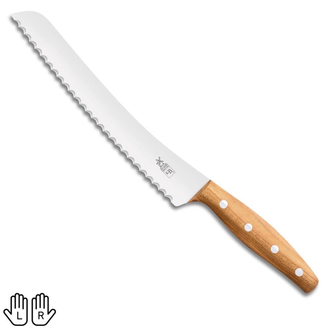Robert Herder KB2 Broodmes – RVS – Gekarteld – Lemmet 22,5 cm – Heft Abrikooshout
