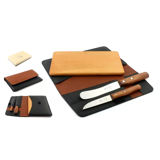 Robert Herder Molenmes Gute Reis 2-Delige Messenset met Snijplank en Opbergmap – Ideaal voor Reizen