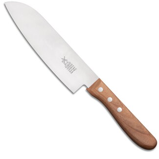 Robert Herder Santoku Koksmes – Carbonstaal – Lemmet 16,5 cm – Heft Kersenhout