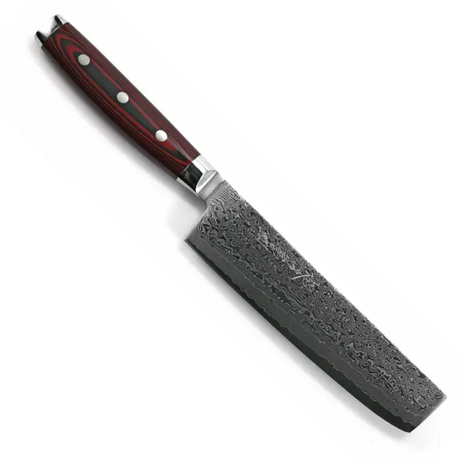 Yaxell Super Gou Nakiri Koksmes 16,5 cm – 161 Lagen Damaststaal – SG2 Staal – 63 HRC – Canvas-Micarta Heft