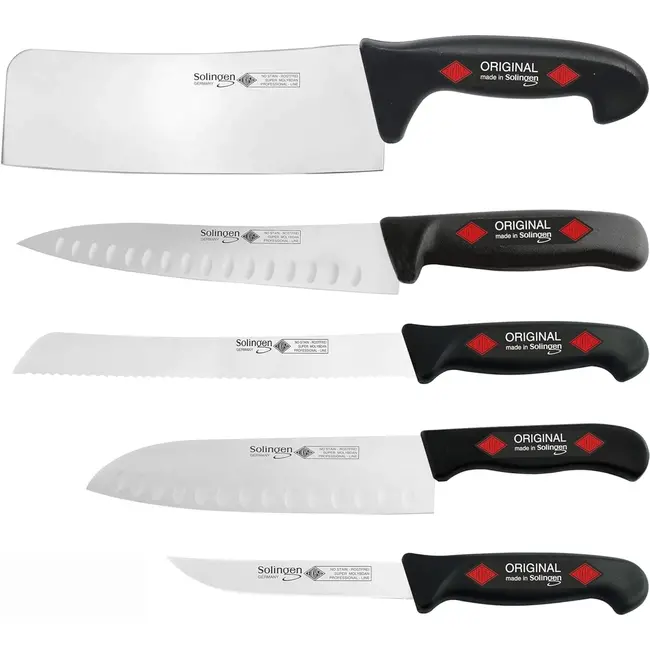 Eikaso Solingen Professionele 5-delige messenset – Molybdeenstaal – Ergonomisch handvat – Diverse lemmeten