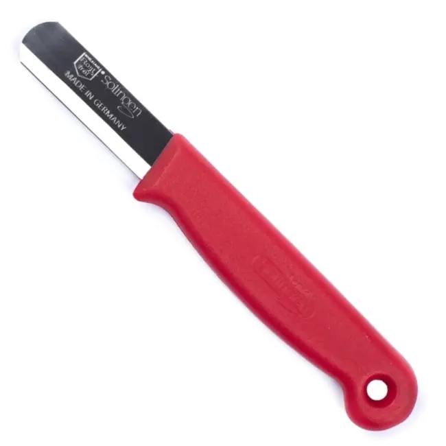 Solingen Bandstaal Mes – HACCP – Rood – RVS Lemmet 40 mm – Voedselveiligheid voor Oogsten – 500 stuks