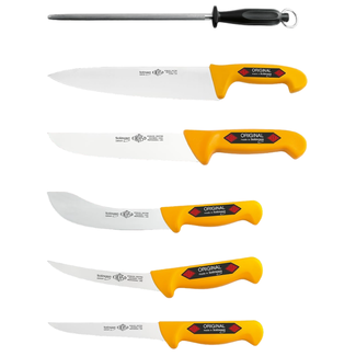 Eikaso Solingen Professionele 6-delige messenset – roestvrij staal – ergonomische handvatten – Duitse kwaliteit – geel Eikaso Solingen Professionele 6-delige messenset – roestvrij staal – ergonomische handvatten – Duitse kwaliteit – geel