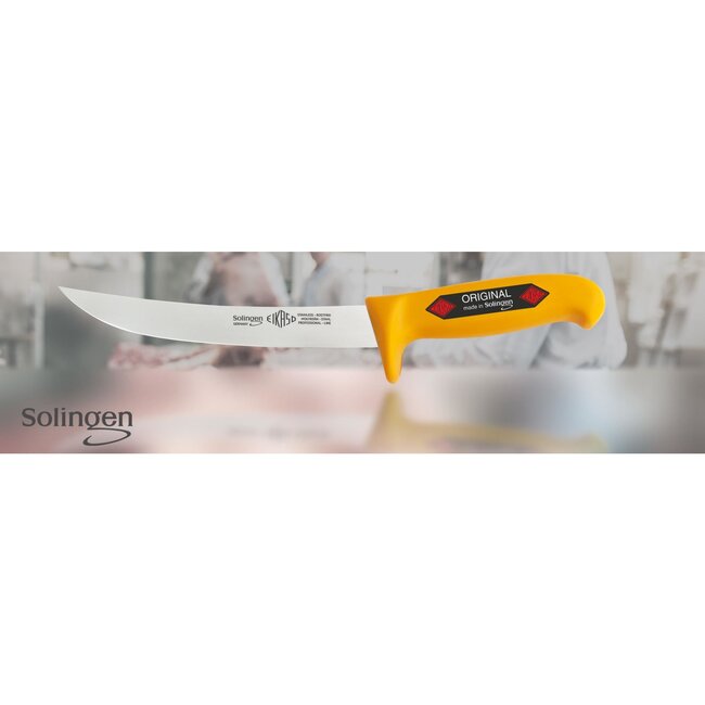 Eikaso Solingen Vleesmes – Semi-flexibel – Geel ergonomisch heft – 18 cm – Roestvrij staal