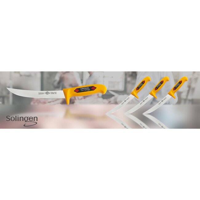 Eikaso Solingen Vleesmes – Semi-flexibel – Geel ergonomisch heft – 18 cm – Roestvrij staal