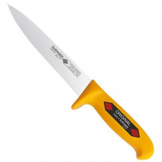 Eikaso Solingen Vleesmes – Stijf Lemmet – Ergonomisch Antislip Heft – 18 cm – Geel