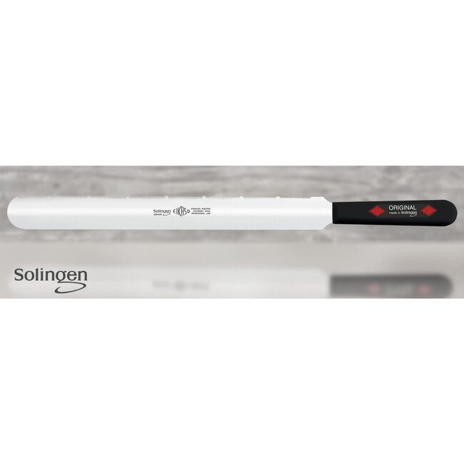 Eikaso Solingen Taartmes – Gekarteld Lemmet – Semi Flexibel – RVS – 20 cm – Zwart Handvat