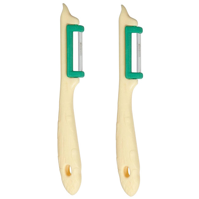 RÖR Solingen Groente-, Fruit- en Aspergeschiller – Ergonomisch & Duurzaam – Crème – Linkshandig – 2 stuks