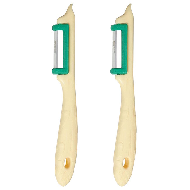RÖR Solingen Groente-, Fruit- en Aspergeschiller – Ergonomisch & Duurzaam – Crème – Rechtshandig – 2 stuks